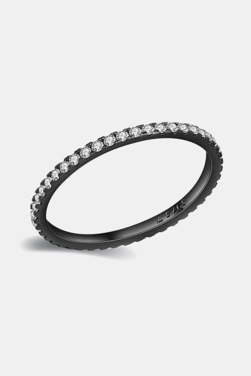 Elegant Black Gold Zircon Statement Ring - Luxurious Black Gold Plated Zircon Ring