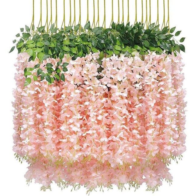36-Piece Realistic Wisteria Floral Vines for Elegant Weddings and Home Decor - Très Elite