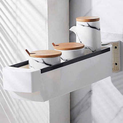 360° Rotating Wall-Mount Storage Organizer for Effortless Space Management..