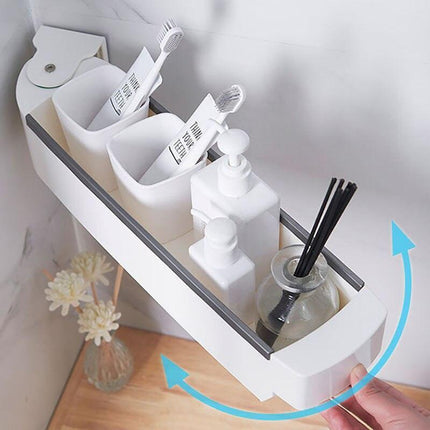 360° Rotating Wall-Mount Storage Organizer for Effortless Space Management..
