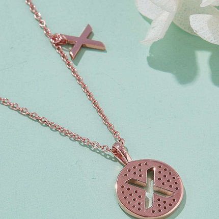 Timeless Glamour: Rose Gold Plated Sterling Silver Lab-Grown Diamond Pendant Necklace