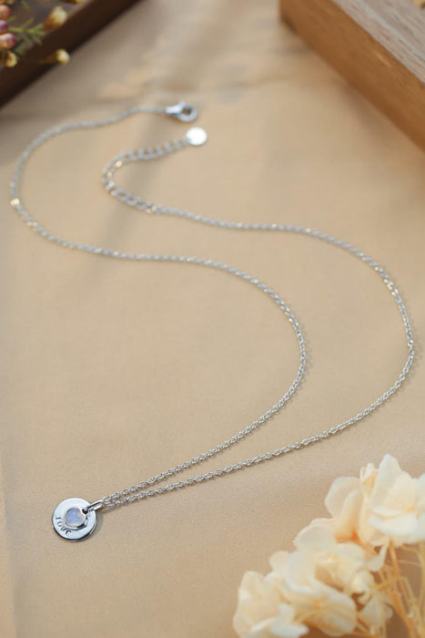 Ethereal Moonstone Heart Necklace in 925 Sterling Silver