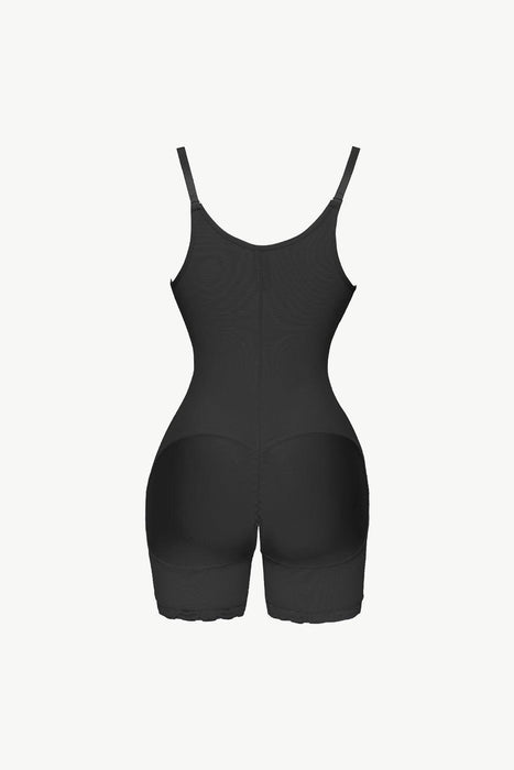 Lace-Trimmed Under-Bust Bodysuit with Zippered Side