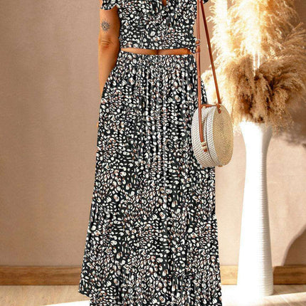 Chic Floral Frill Maxi Ensemble