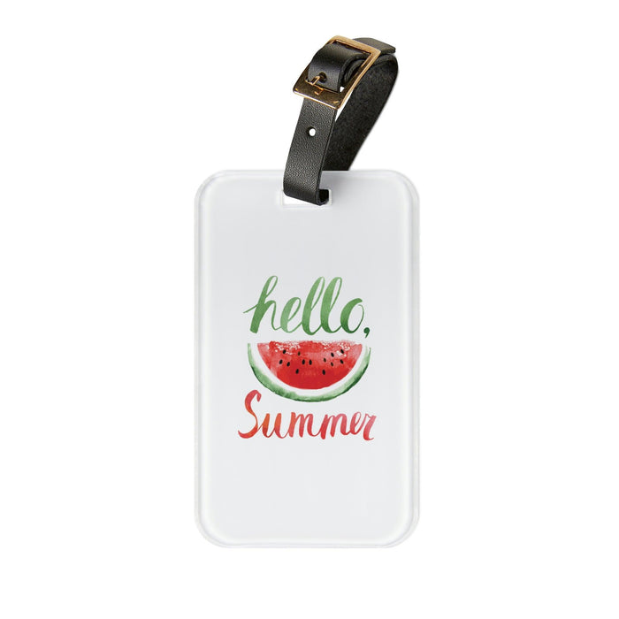 Maison d'Elite Summer Luggage Tag - Lightweight Acrylic with Leather Strap-Luggage & Bags›Accessories›Travel Accessories›Luggage Tags & Stickers-Maison d'Elite-2.4'' × 4''-Très Elite