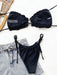 Leopard Print Bikini Set with Tie Side Bottoms and Frill Trim
