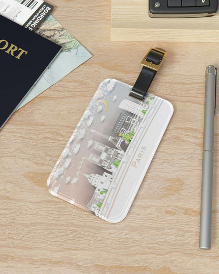 Elegant Parisian Travel Tag - Stylish and Practical Luggage Identifier