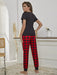 Heart Print Plaid Lounge Set with Cozy Joggers for Women