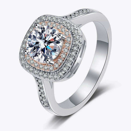 Radiant Moissanite and Zircon Silver Ring - A Touch of Timeless Elegance