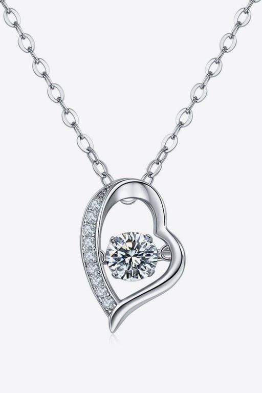 Platinum-Plated Moissanite Necklace with Zircon Accents
