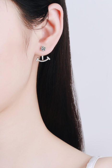 Convertible Moissanite Accent Hoop Earrings with Zircon Stones