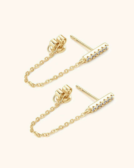 Sophisticated Moissanite-Embellished Sterling Silver Earrings with Luxurious Dual Finish