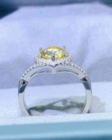 Heartfelt Lab-Diamond Ring with Dazzling Zircon Accents - A Modern Classic