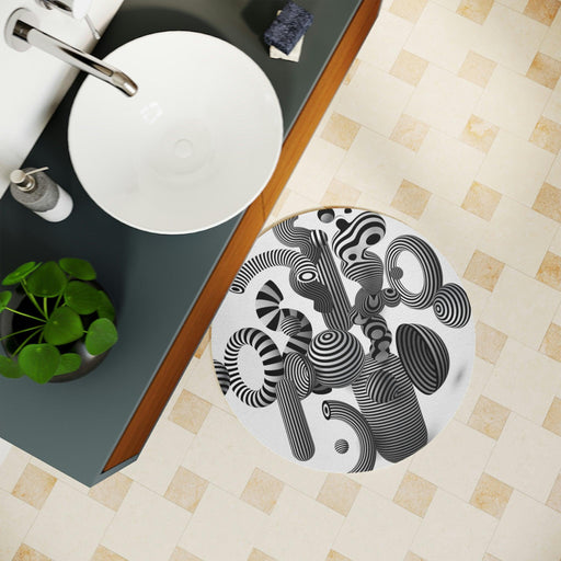 Customizable Optical Illusion Circle Bath Mat - Elevate Your Bathroom Decor