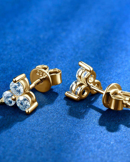 Elegant Sterling Silver Earrings with Lab-Grown Diamonds and Moissanite