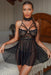 Sultry Lace Mesh Halter Babydoll Set with Seductive Straps