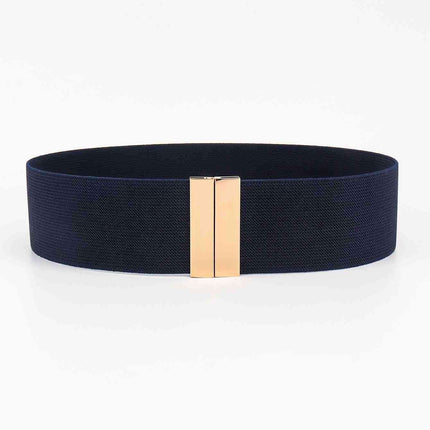 Chic Elastic Belt with Sleek Alloy Buckle - A Stylish Addition for Any Ensemble