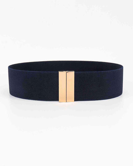 Chic Elastic Belt with Sleek Alloy Buckle - A Stylish Addition for Any Ensemble
