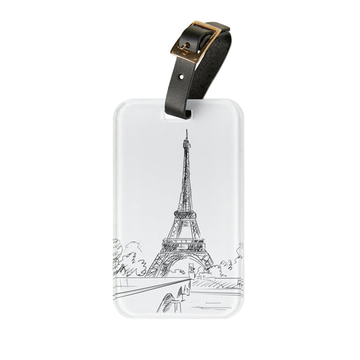 Paris Deluxe Clear Luggage Tag with Leather Strap