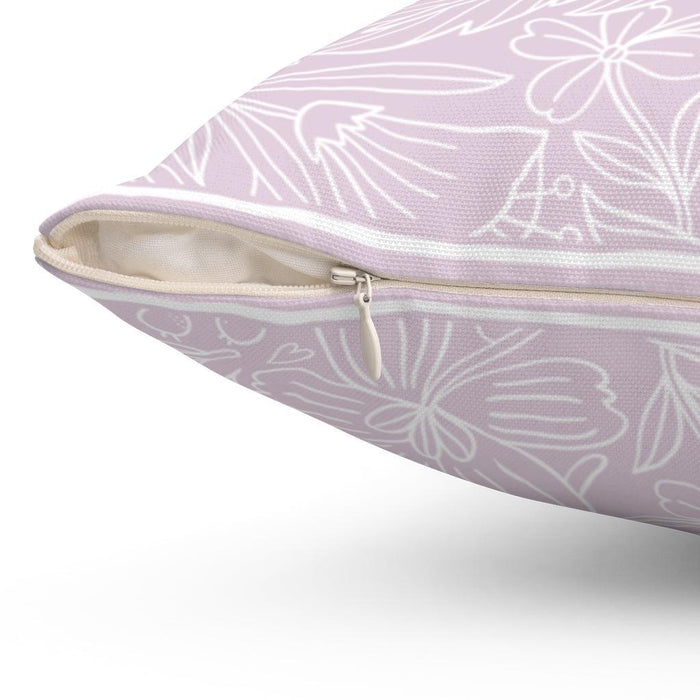 Light purple floral Double-sided Print and Reversible Decorative Cushion Cover