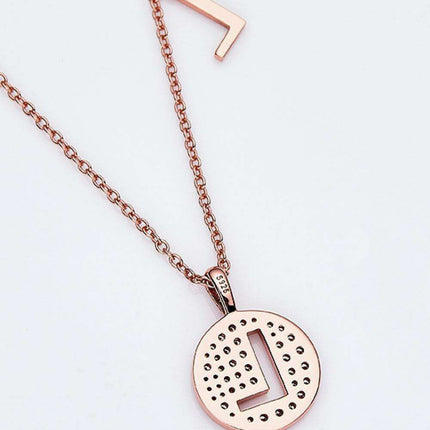 Stunning Rose Gold-Plated Necklace with Lab-Created Diamond - A Modern Elegance