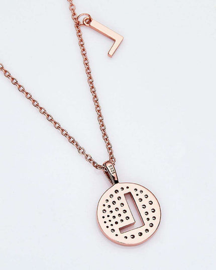 Stunning Rose Gold-Plated Necklace with Lab-Created Diamond - A Modern Elegance
