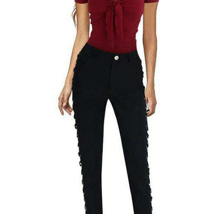 Elegant V Neck Fitted Top - Must-Have All-Season Essential for Women