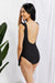 Elegant Black Ruffle Wrap One-Piece Swimsuit by Marina West