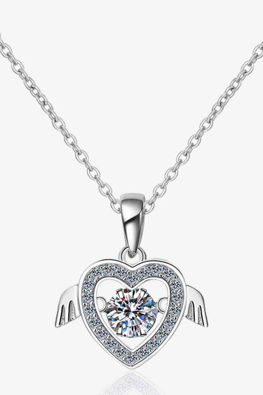 Radiant Moissanite and Zircon Sterling Silver Necklace with Rhodium Finish - Elegant Luxury Piece