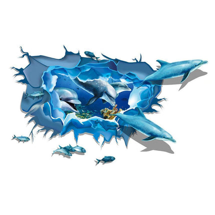 3D Dolphin PVC Wall Art Decal for Effortless Home Transformation