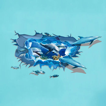 3D Dolphin PVC Wall Art Decal for Effortless Home Transformation