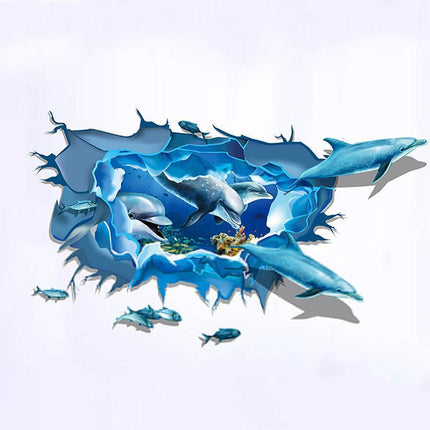 3D Dolphin PVC Wall Art Decal for Effortless Home Transformation