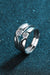 Shimmering Moissanite Sterling Silver Ring with Rhodium Finish