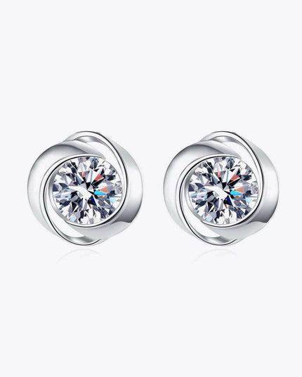 Luxurious Lab-Created Diamond Sterling Silver Stud Earrings for Effortless Elegance