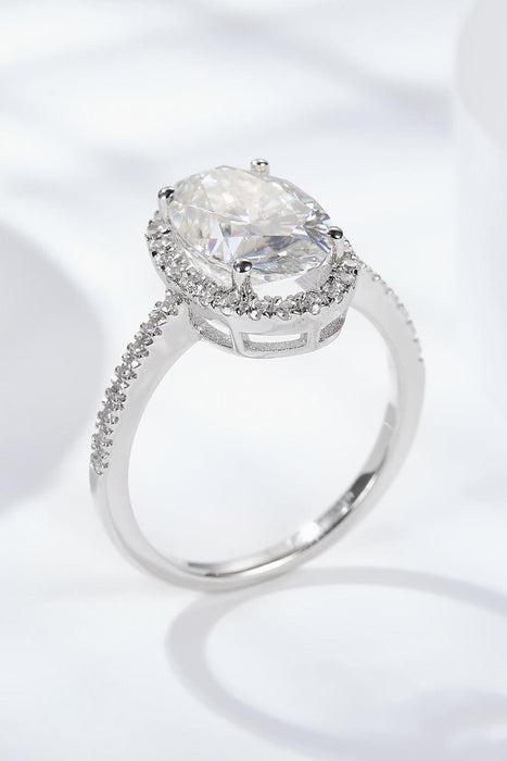 Elegant 4.5 Carat Lab-Diamond Halo Sterling Silver Ring Set with Matching Gift Box
