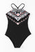 Geometric Print Crisscross Back Swimsuit with Removable Padding
