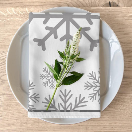 Charming Gray and White Holiday Napkin Set - Set of 4, 19" x 19"