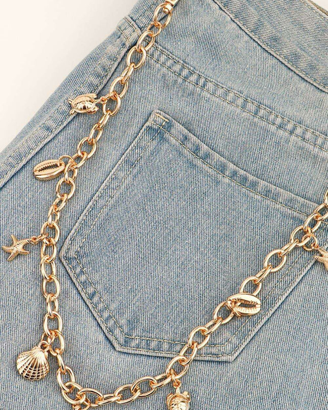 Sleek Iron Chain Belt - Coastal Elegance for Timeless Style