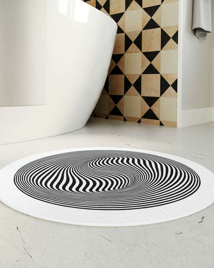 Optical Bliss Circle Bath Mat