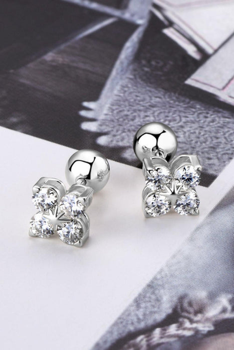 Lucky Charm Sterling Silver Lab-Diamond Earrings