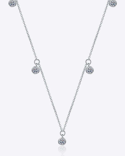 Exquisite Moissanite & Rhodium-Plated Sterling Silver Jewelry Set