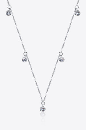 Moissanite Rhodium-Plated Necklace-Trendsi-Silver-One Size-Très Elite