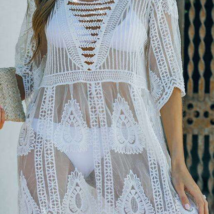 Enchanted Coastal Bliss | Women's Flowy Beach Cover-Up