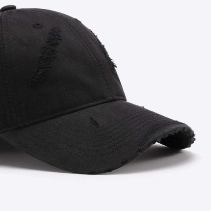 Retro Distressed Cotton Baseball Cap with Customizable Strap - Elevate Your Style