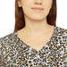 Elegant Women's Vintage Leopard Print V-neck Shirt - Chic, Adaptable, and Cozy