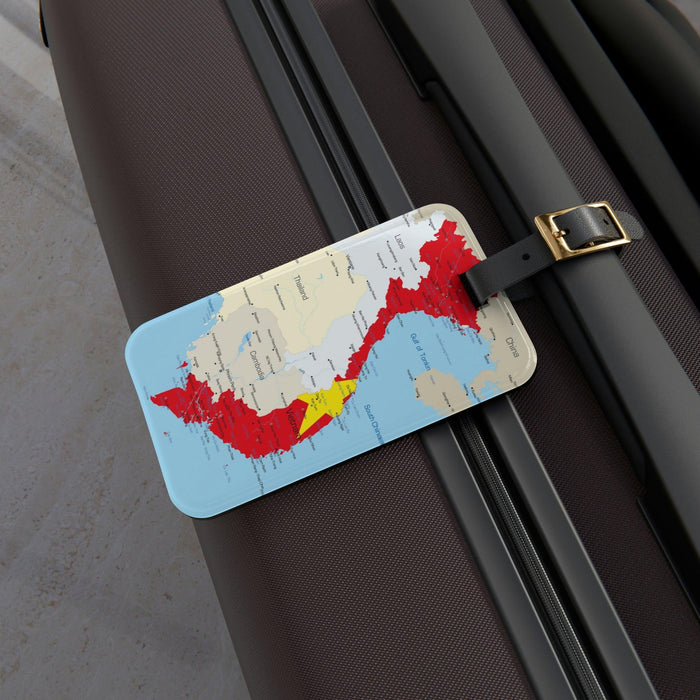 Elite Acrylic Travel Tag Set with Leather Strap - Stylish Travel Essential