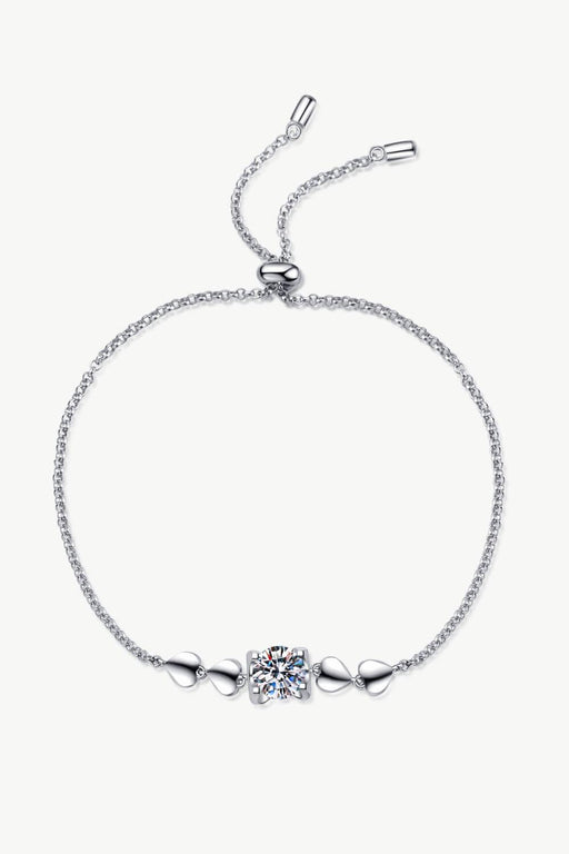 1 Carat Moissanite Heart Bracelet-Trendsi-Silver-One Size-Très Elite