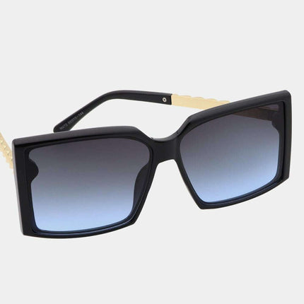 Trendy Square Sunglasses with Durable Hybrid Temples for Ultimate UV Protection