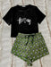 Panda Patterned Lounge Set with Tee and Shorts