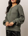 Cozy Button-Up Sweater with Round Neck and Long Sleeves